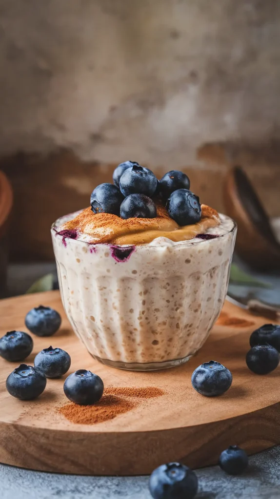 vegan blueberry muffin overnight oats