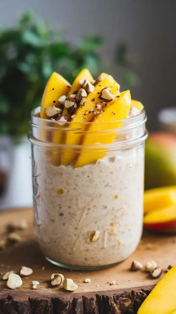 Delicious overnight mango oats