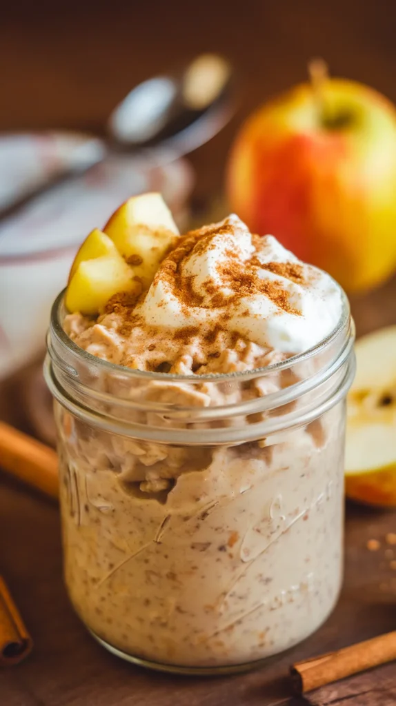 vegan apple pie spice overnight oats