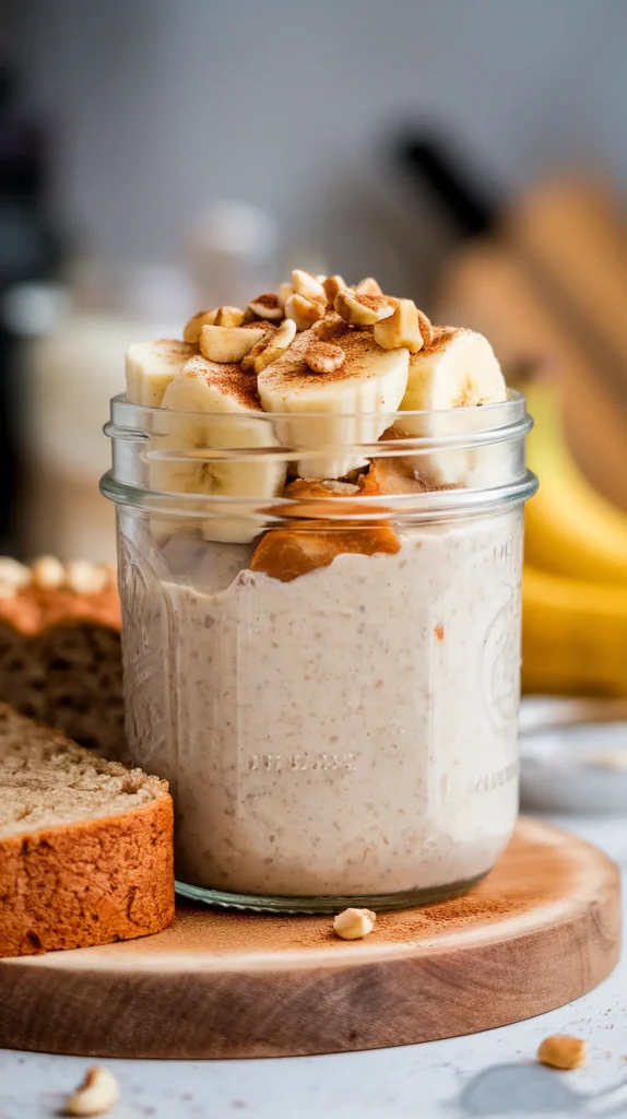 Delicious banana bread overnight oats recipe