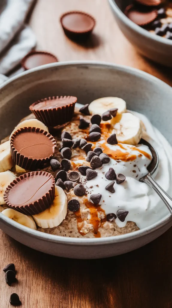 peanut butter cup overnight oats healthy recipe