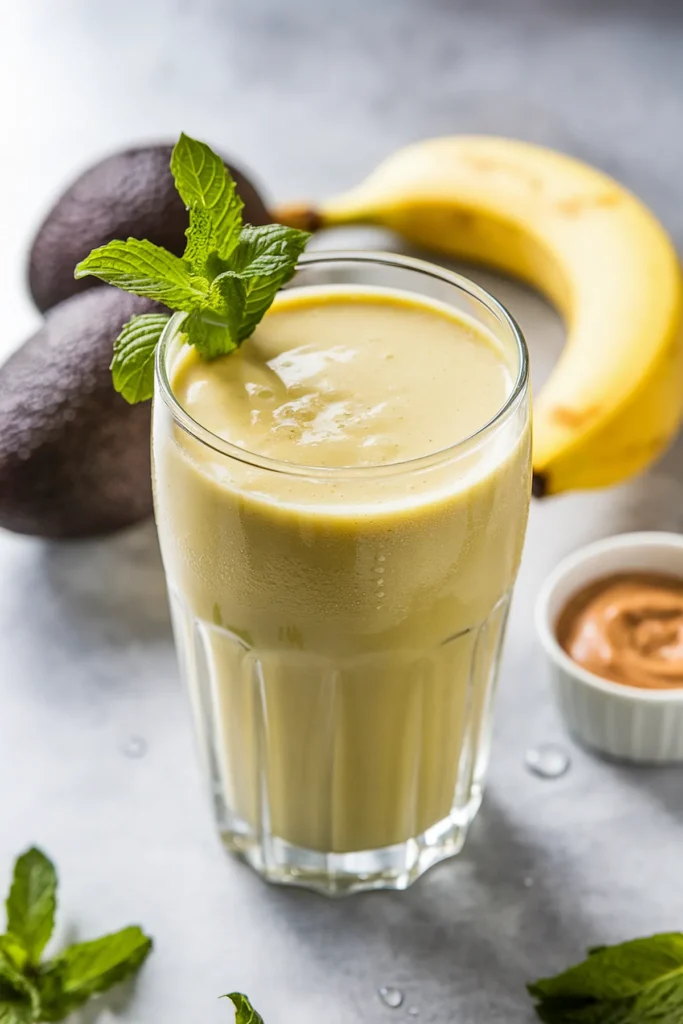 Creamy avocado almond amoothie