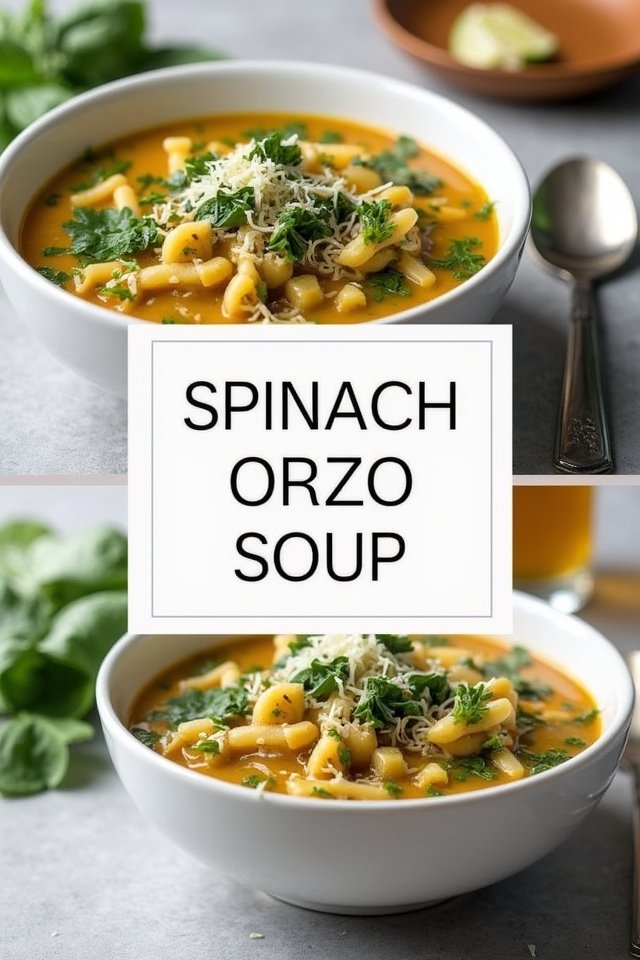 delicious spinach orzo soup