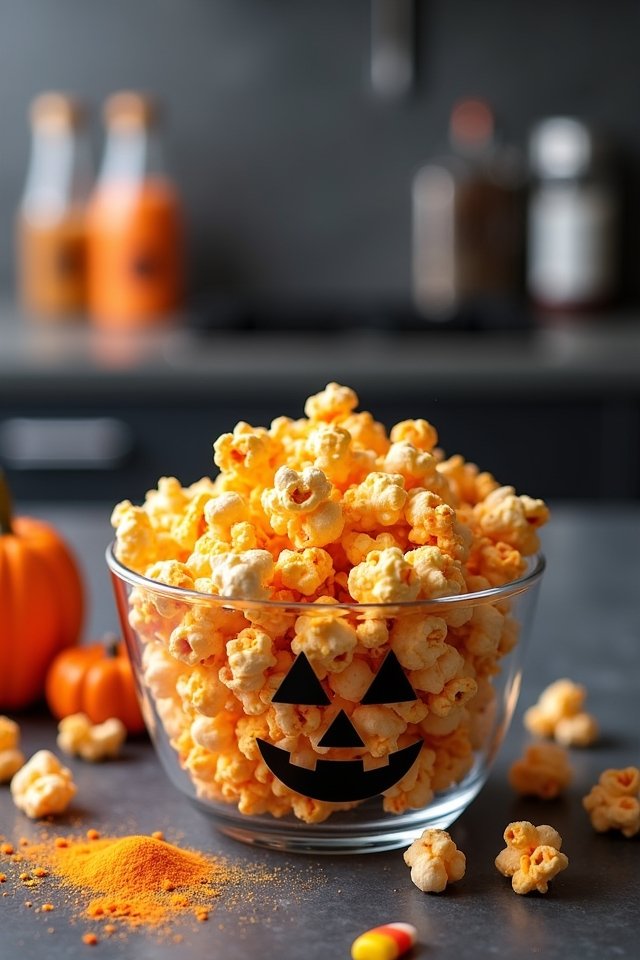halloween themed popcorn treat