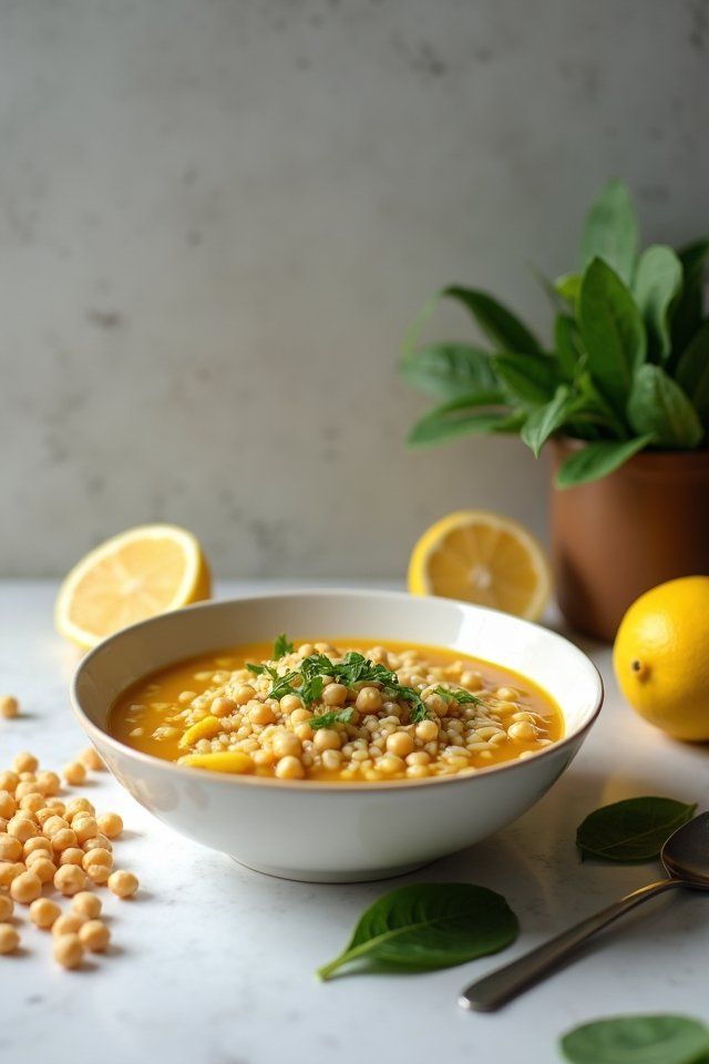 lemon chickpea orzo soup