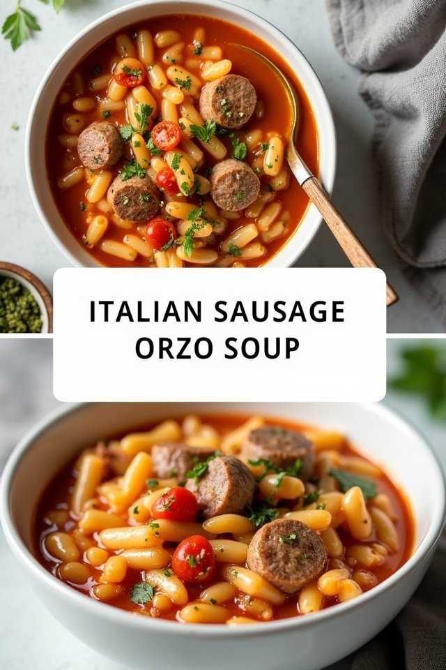 saut sausage simmer soup