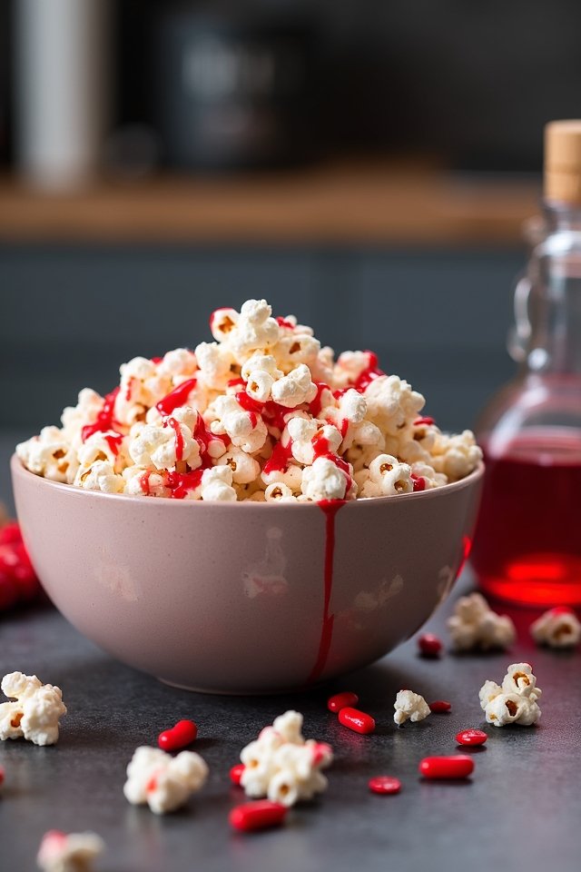 spooky vampire bite popcorn