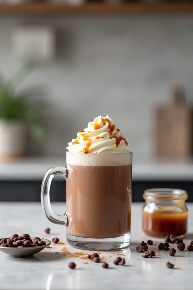 caramel drizzled hot chocolate