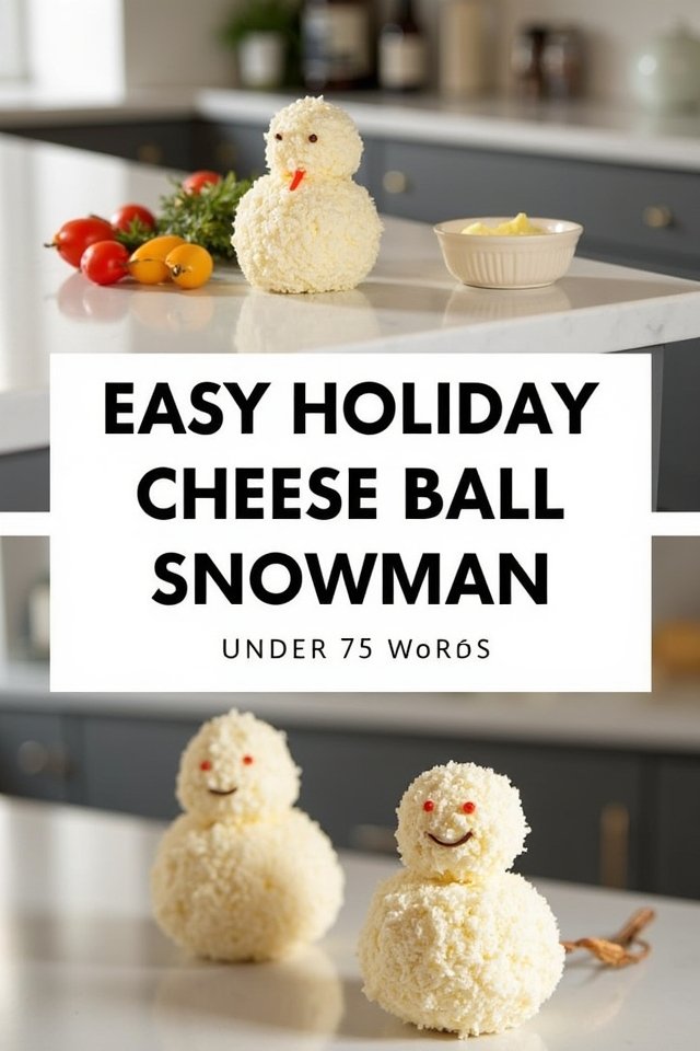cheese ball snowman appetizer