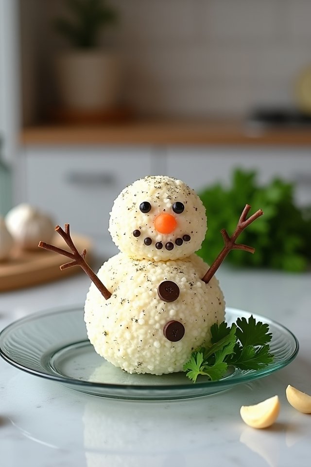 cheese ball snowman recipe
