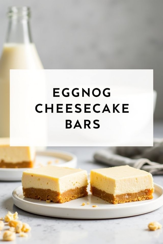 creamy eggnog cheesecake bars