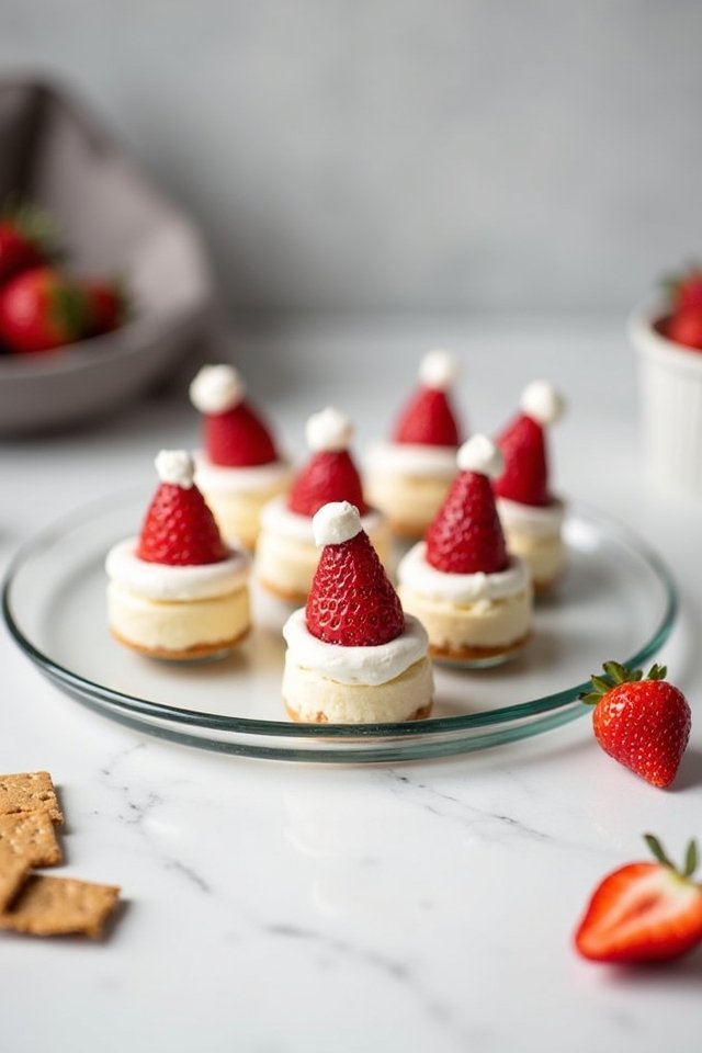 festive strawberry cheesecake bites
