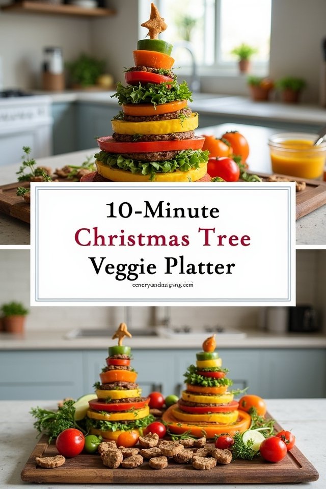 Minute christmas tree veggie platter