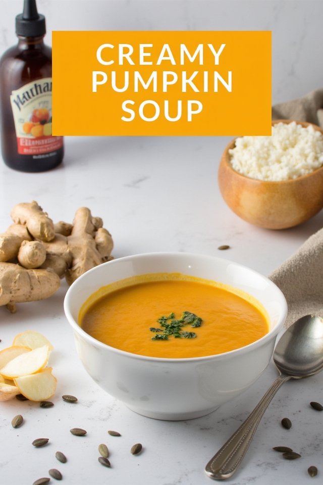 pumpkin soup with toppings