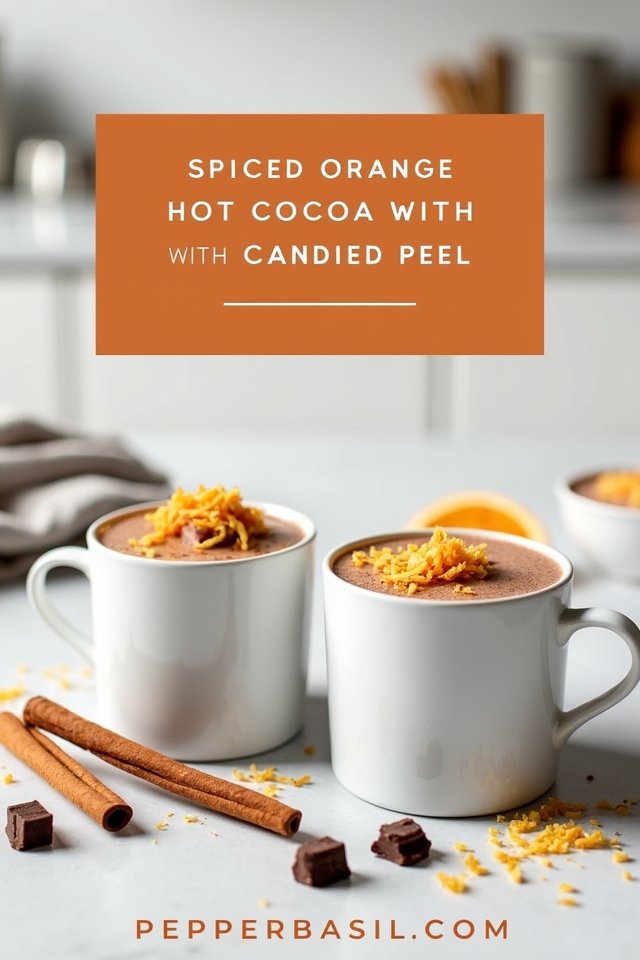 Spiced Orange Hot Cocoa With Candied Peel