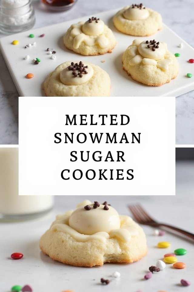 Melted Snowman Sugar Cookies
