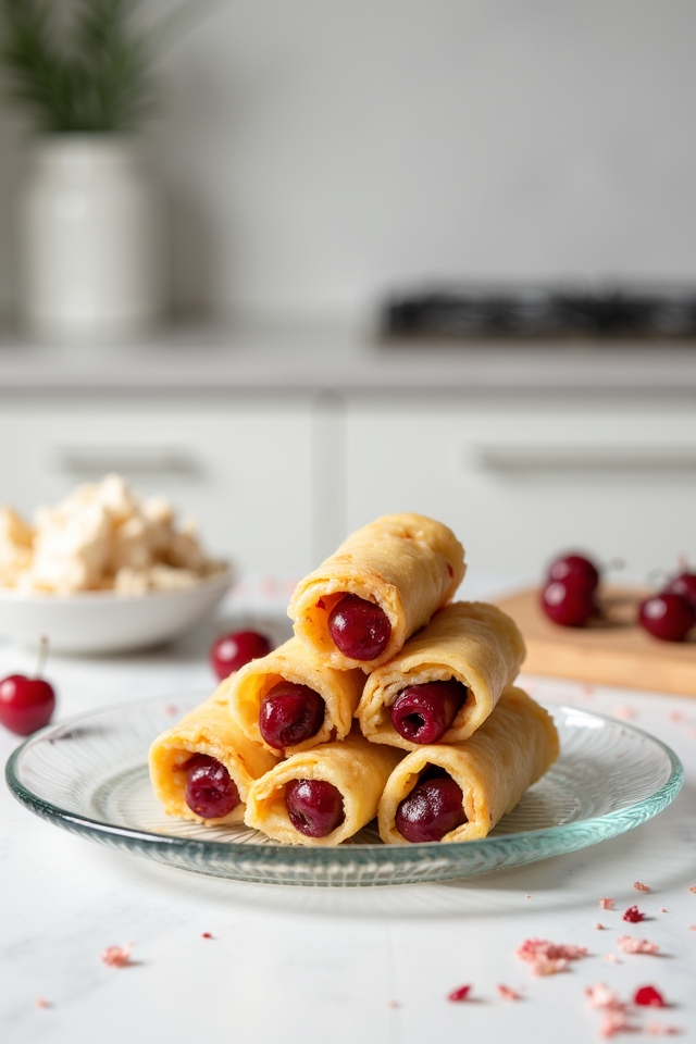 cherry cheesecake egg rolls