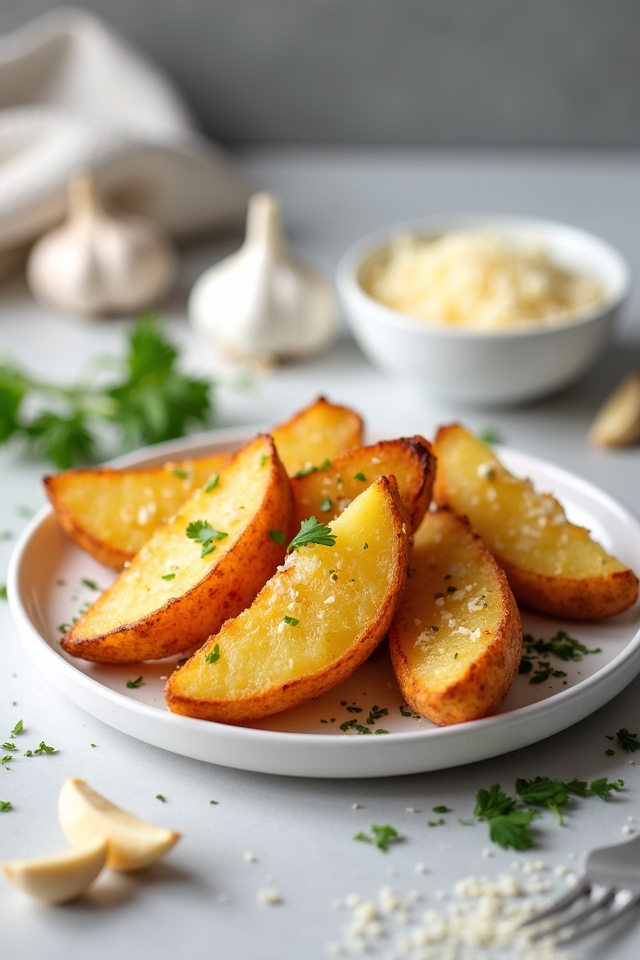 crispy garlic parmesan wedges
