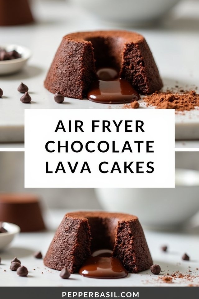 Air fryer chocolate lava cake