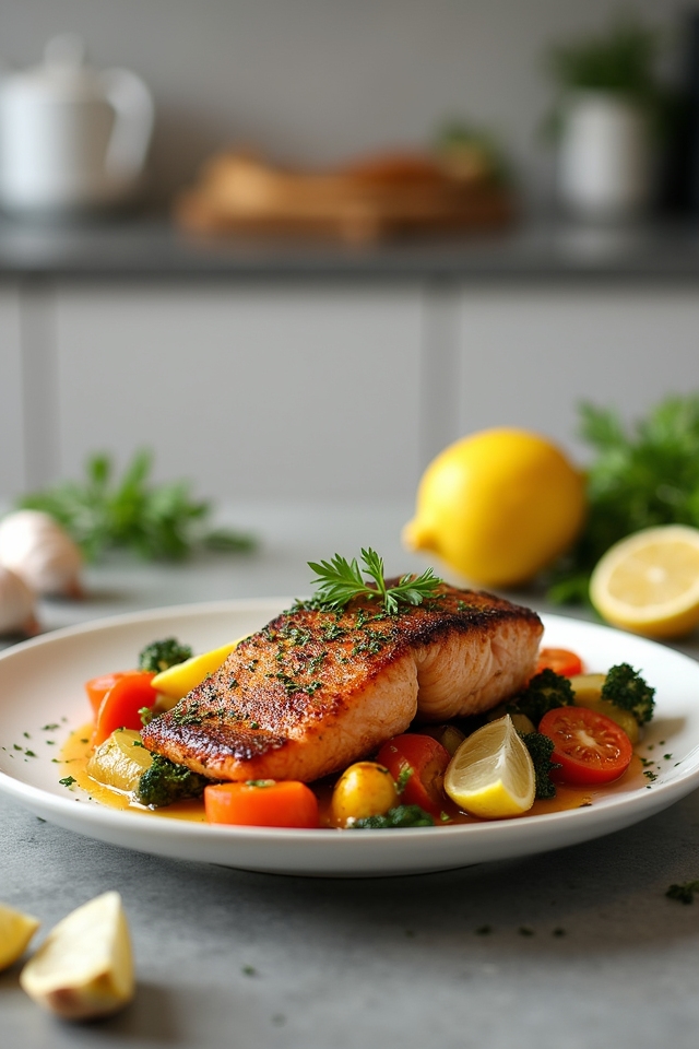 garlic butter salmon dinner