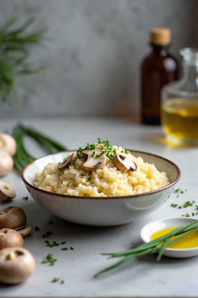 gluten free creamy mushroom risotto
