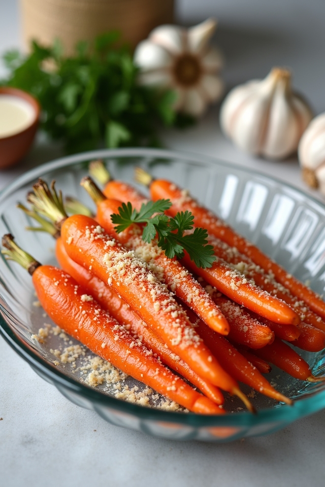 parmesan crusted roasted carrots