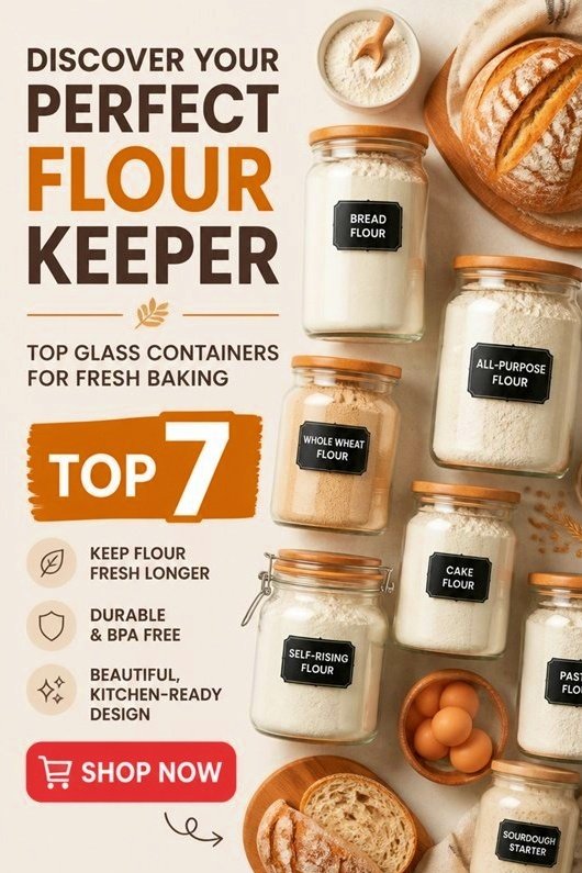 Top 7 glass containers for flour storage, keeping your baking fresh and organized. Durable, BPA-free, and stylish design.