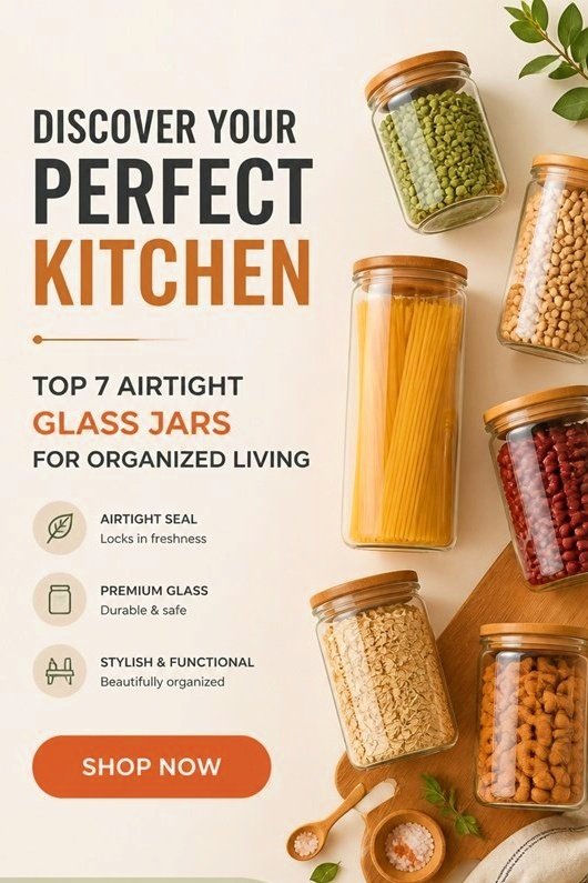 Stylish glass jars for organized living, featuring airtight seals for freshness. Discover top selections for your kitchen!