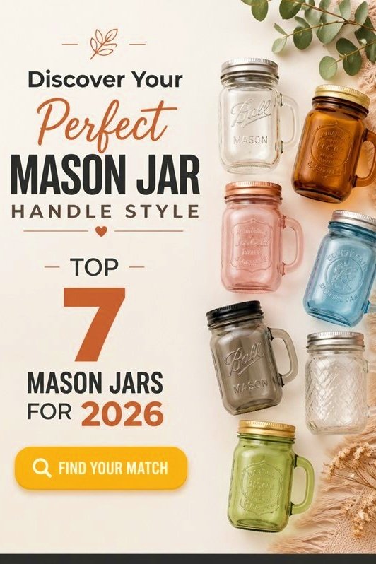 Explore the top 7 stylish mason jars for 2026, showcasing various colors and handle designs for perfect home use.