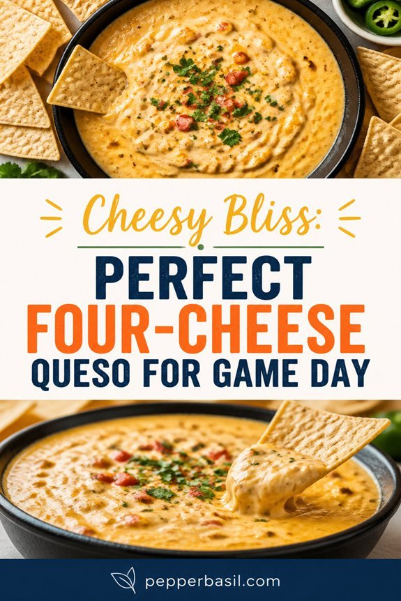 creamy four cheese queso dip