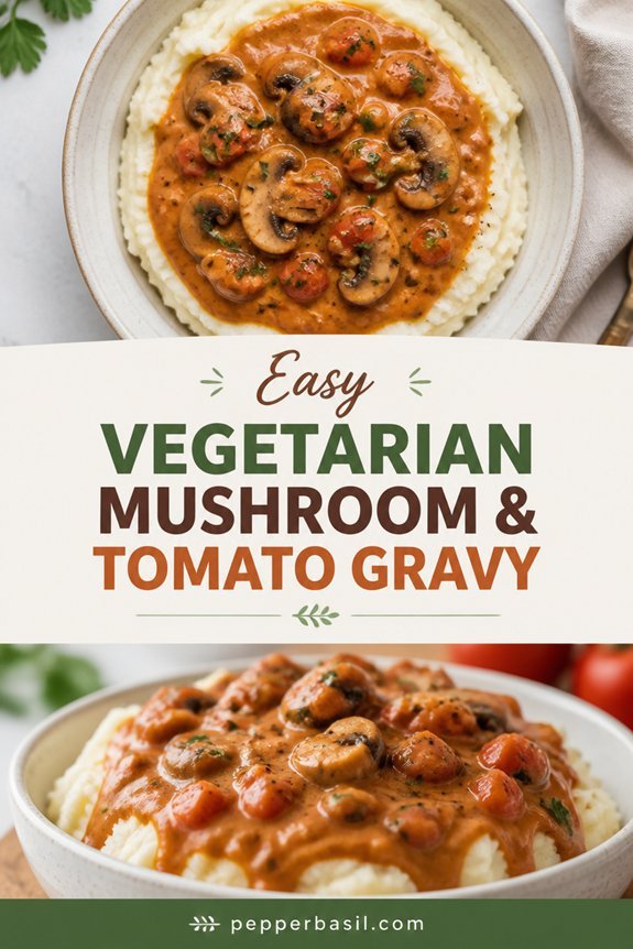 creamy mushroom tomato gravy