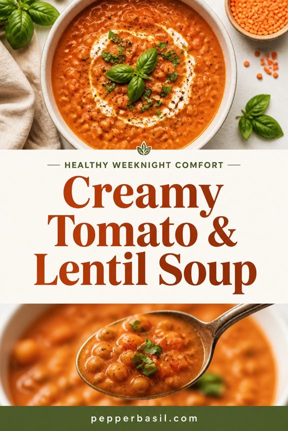 creamy tomato lentil soup