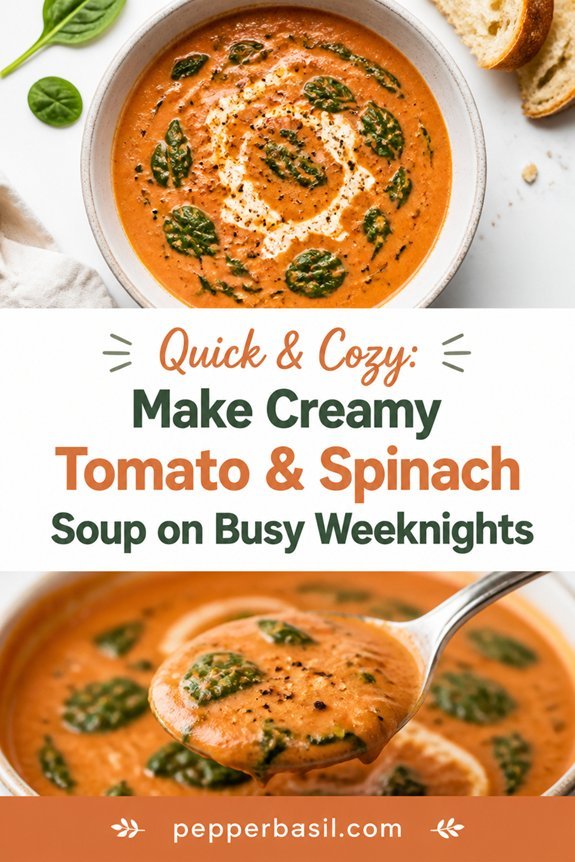 creamy tomato spinach soup