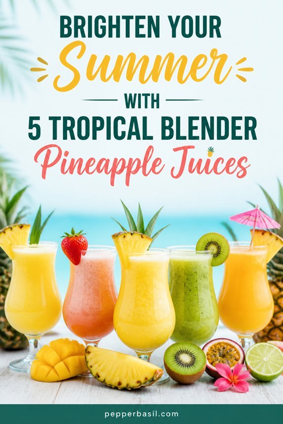 five tropical pineapple smoothies
