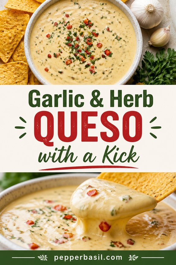 garlic herb spicy queso