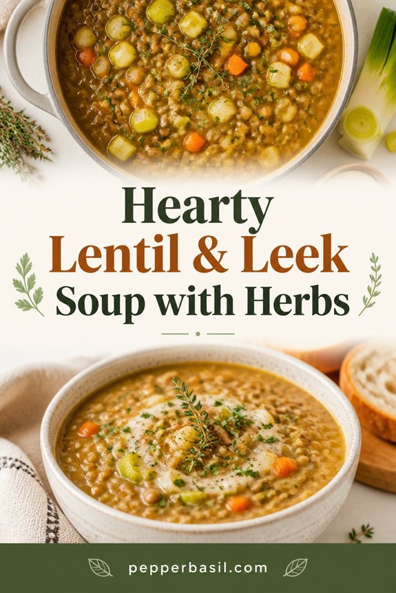 leek lentil herb soup