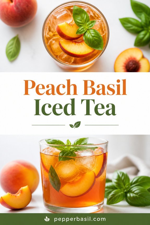 peach basil iced tea