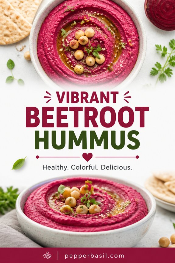 vibrant creamy beetroot hummus